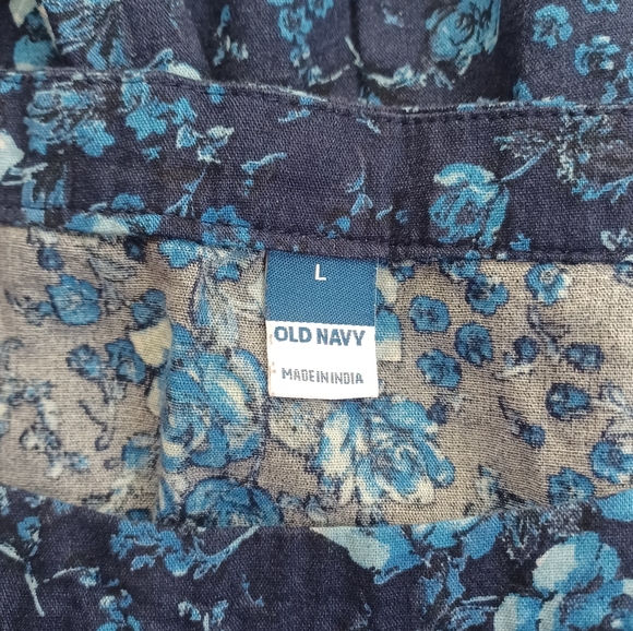 Old Navy Blue Floral Dress Sz L - Picture 7 of 8